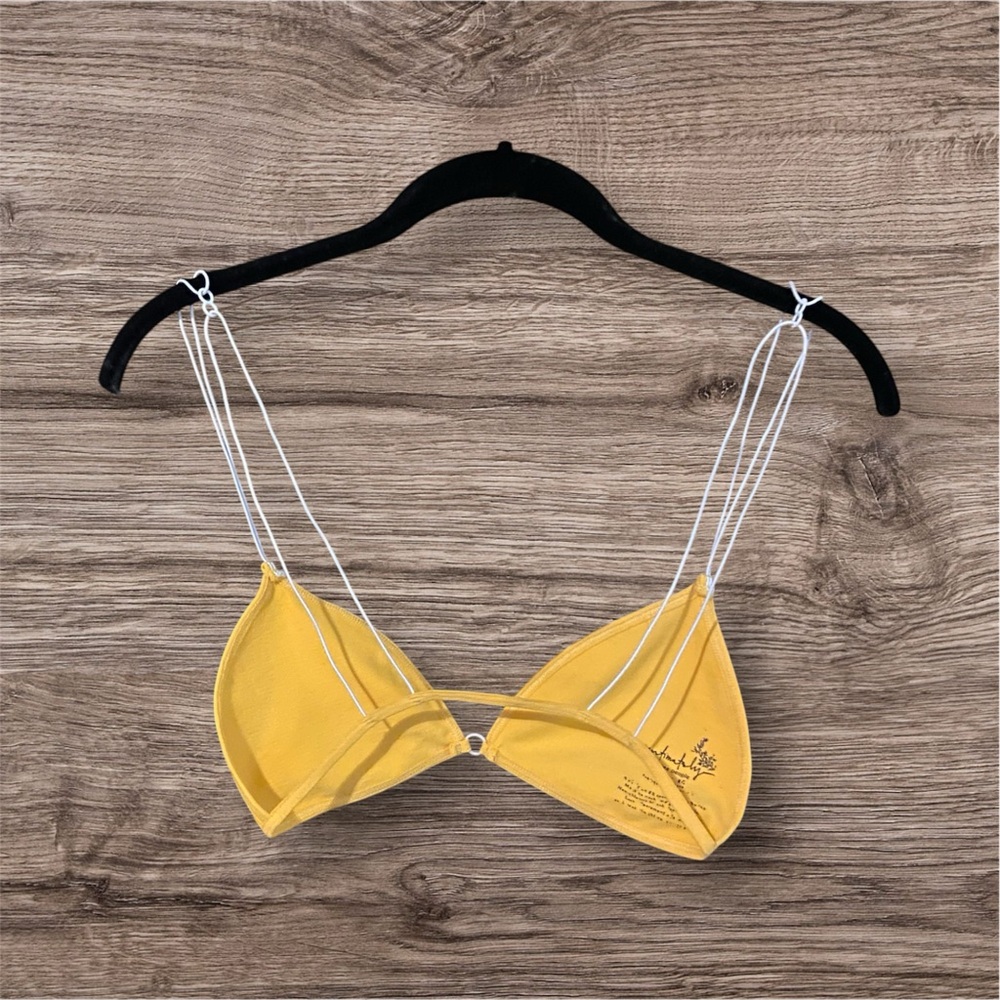 Free People Yellow Triangle Bralette Medium Boho Basics - Picture 4 of 6